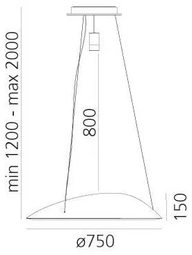 Lustră LED RGBW dimabilă pe cablu Artemide 1402010APP AMELUNA LED/45W/230V 3000K