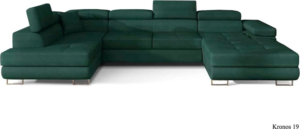 Colțar lemn masiv Formă U Extensibil Roger 345x202cm Personalizabil - Monolith 37 + Monolith 97, Stânga