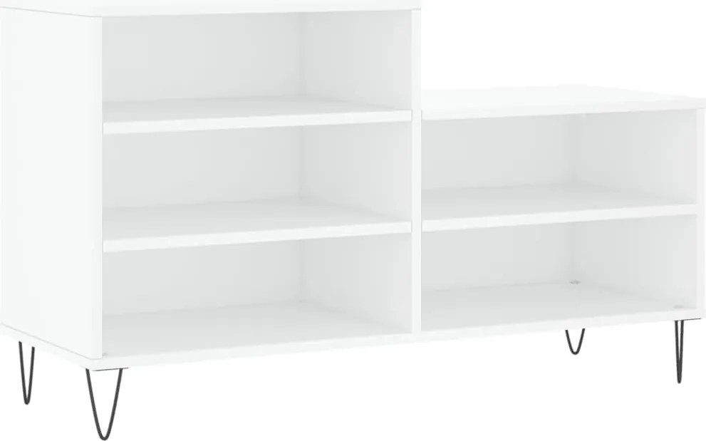 vidaXL Pantofar, alb, 102x36x60 cm, lemn compozit