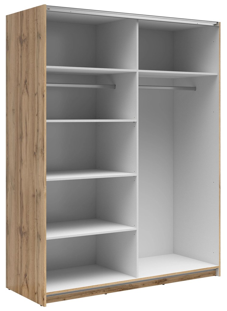 Dulap de haine cu uși culisante Tetrix 32 (stejar wotan) (cu oglindă). Promo -41%. 1098546