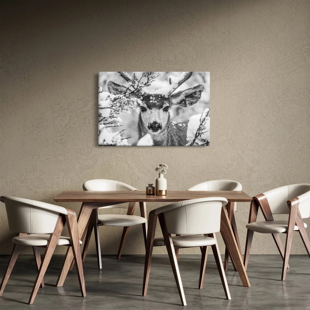 Tablou - Cerb în timpul iernii (90x60 cm)