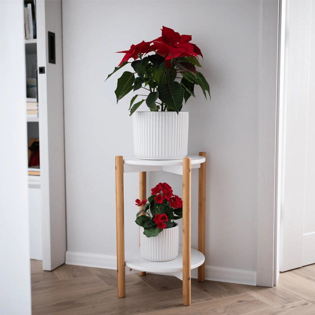 Ghiveci de flori din ceramică, alb mat, KELSO TIP 2