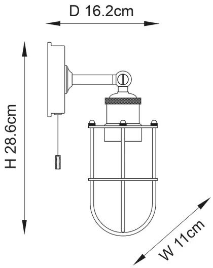 Endon 99948 - Aplica de perete pentru baie CREW, 1xE27/6W/230V, IP44, negru