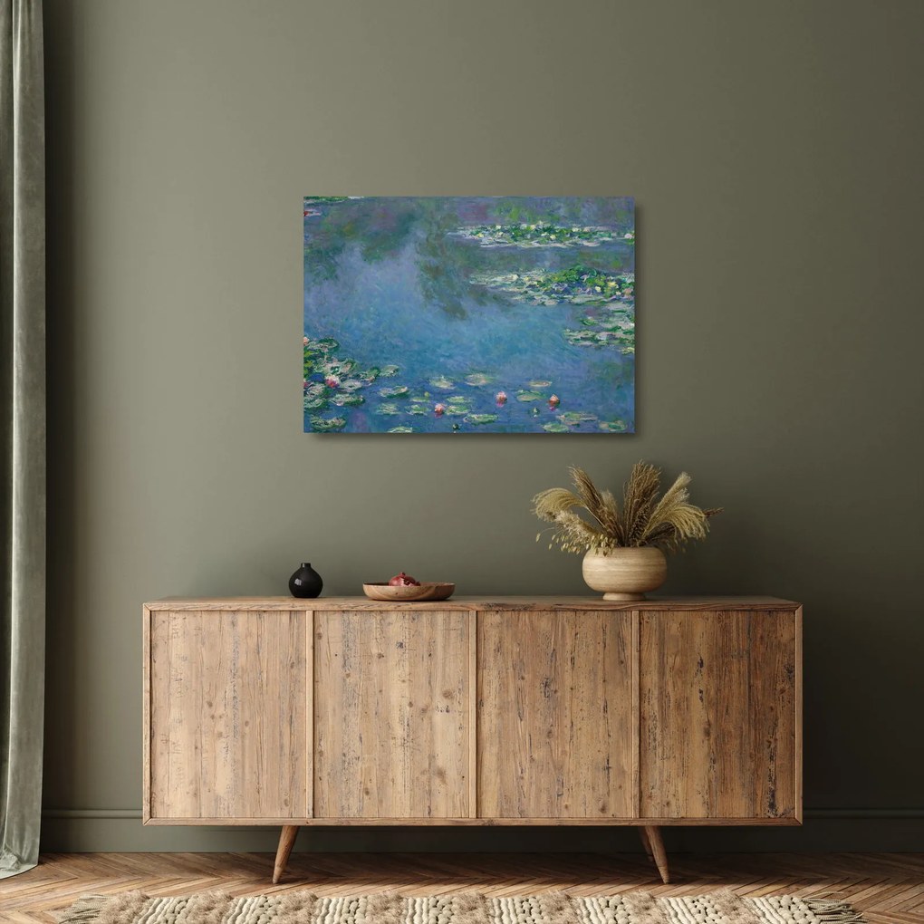 Tablou pe sticlă - Claude Monet, Water Lilies, reproducere (70x50 cm)