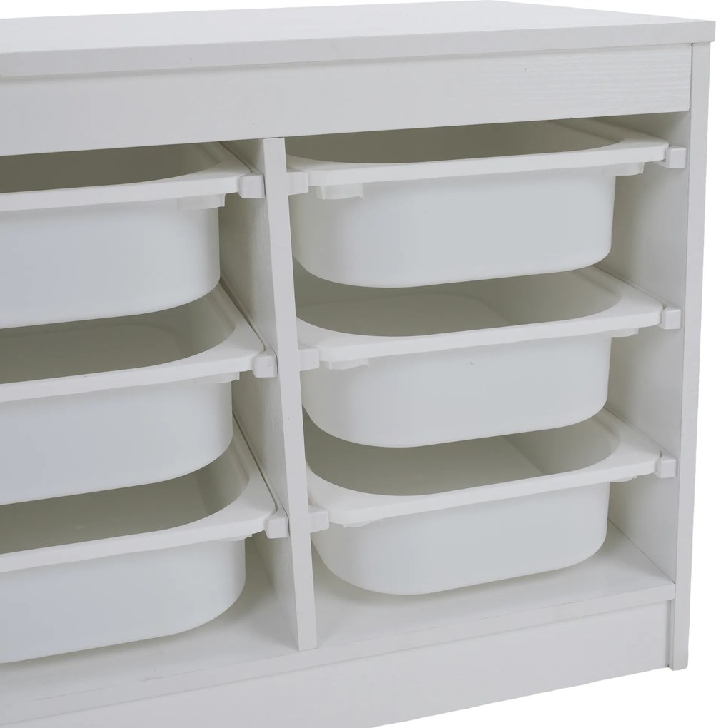 Organizator cu cutii de depozitare, alb, TRIMAL