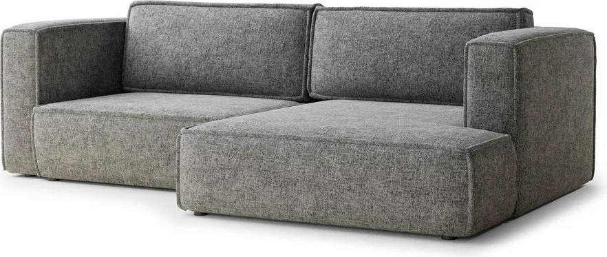 Colțar gri extensibil/cu spațiu de depozitare cu tapițerie din chenille (cu colț pe partea dreaptă/cu șezlong) Velto – Maison de Rêve