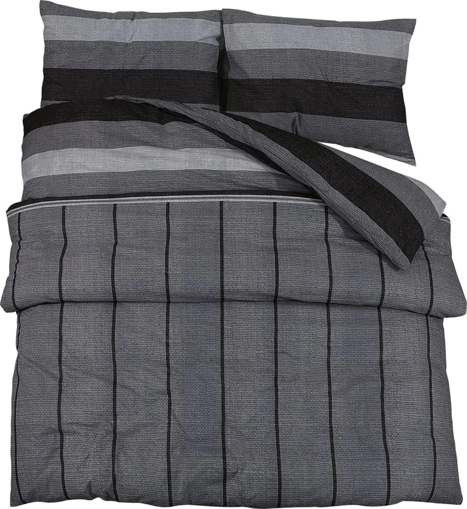 vidaXL Set cu husă de pilotă, gri închis, 260x220 cm, bumbac