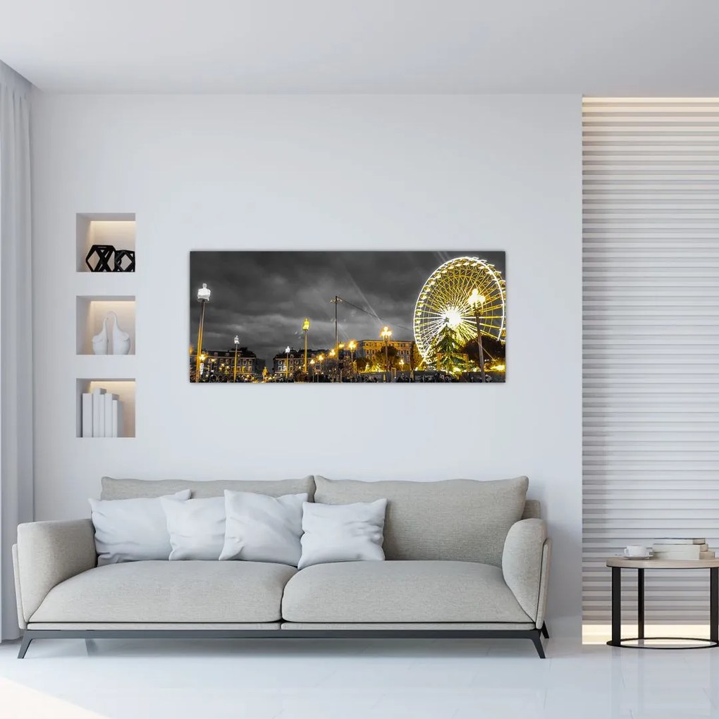 Tablou carusel în amurg (120x50 cm)