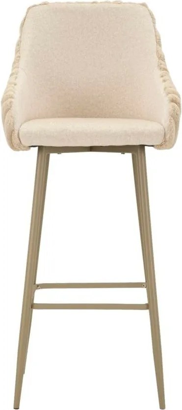 Scaune de bar crem cu cotiere 2 buc. tapițate (înălțime șezut 78 cm) Alaska – Mauro Ferretti