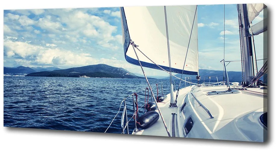 Tablou canvas Iahtul pe fundal mare