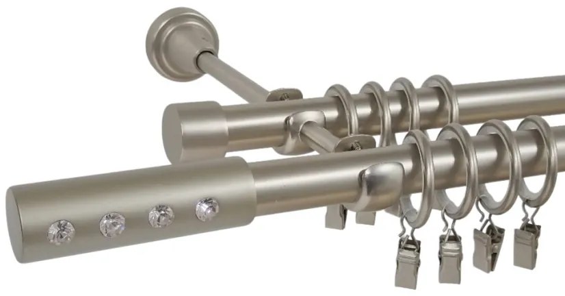 Galerie dubla ALLURE 19/19 mm CROM MAT (Alege marime: 200 cm)