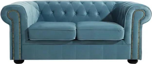 Canapea catifea albastru deschis 2 locuri 168x95x75cm Sofa Velvet Light Blue | PRIMERA COLLECTION