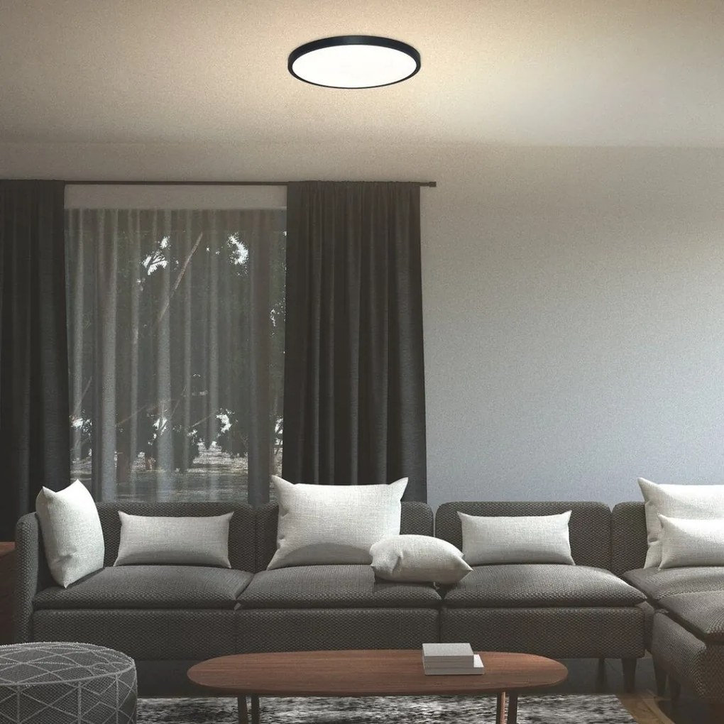 Plafoniera LED slim 50cm Paulos negru/alb