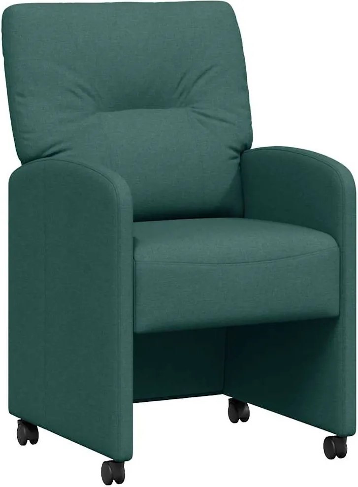 vidaXL Scaune de dining cu roți 2 pcs Verde închis 57 x 67 x 95 cm