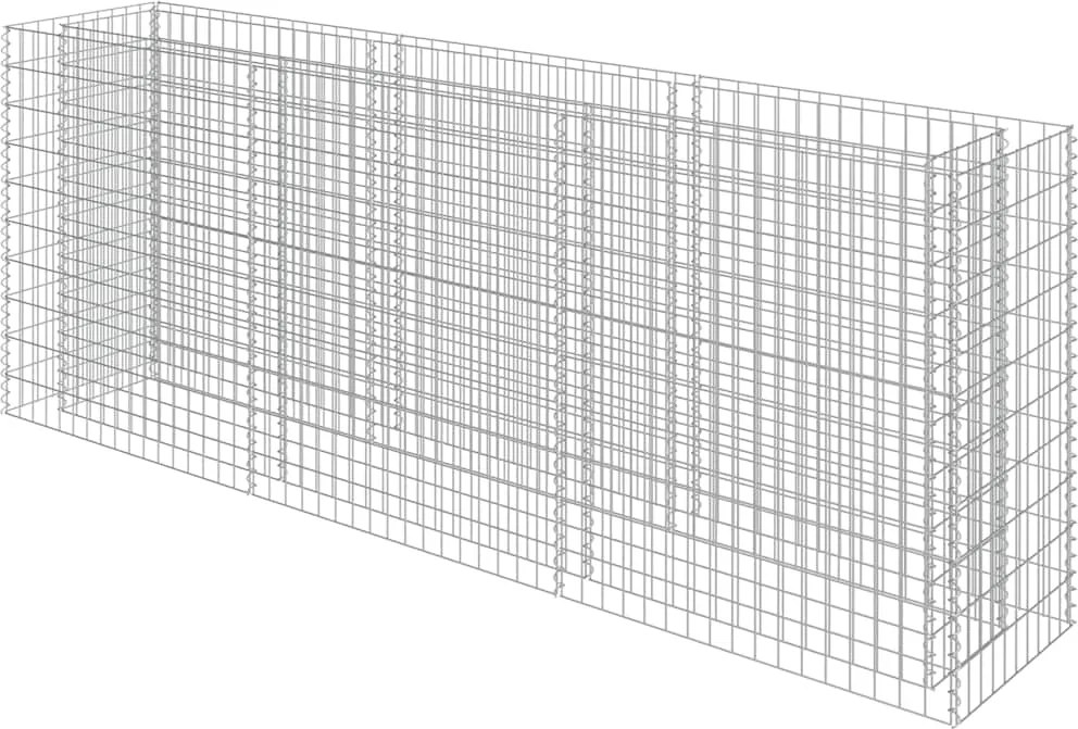 vidaXL Strat înălțat gabion, 270 x 50 x 100 cm, oțel galvanizat
