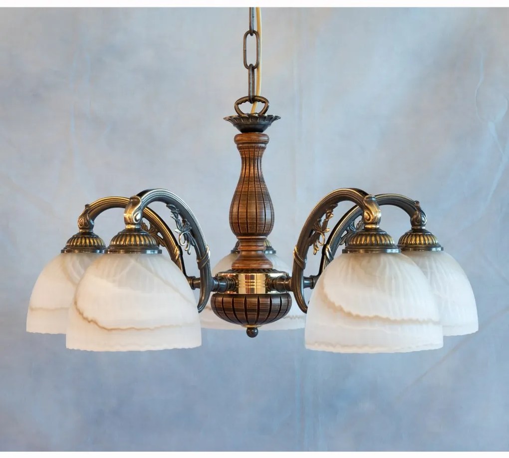 Lustra rustica suspendata cu 5 brate design italian 5920