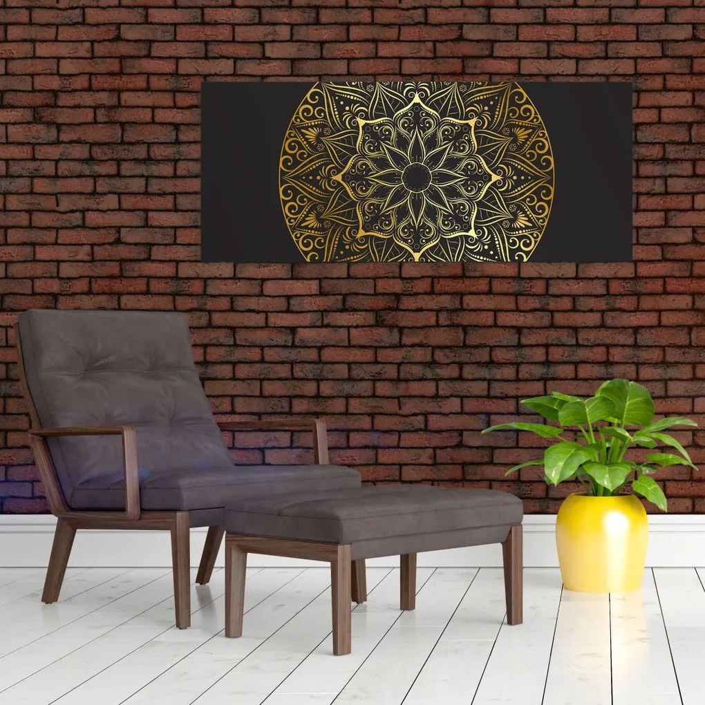 Tablou abstracției aurii (120x50 cm)
