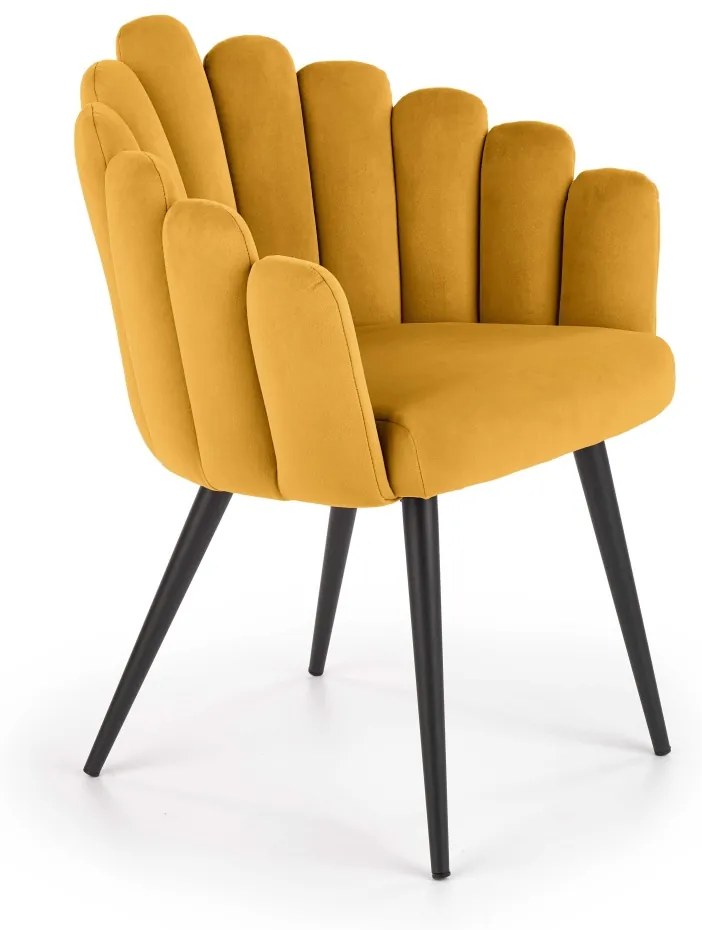 Scaun K410 velvet mustariu – H85
