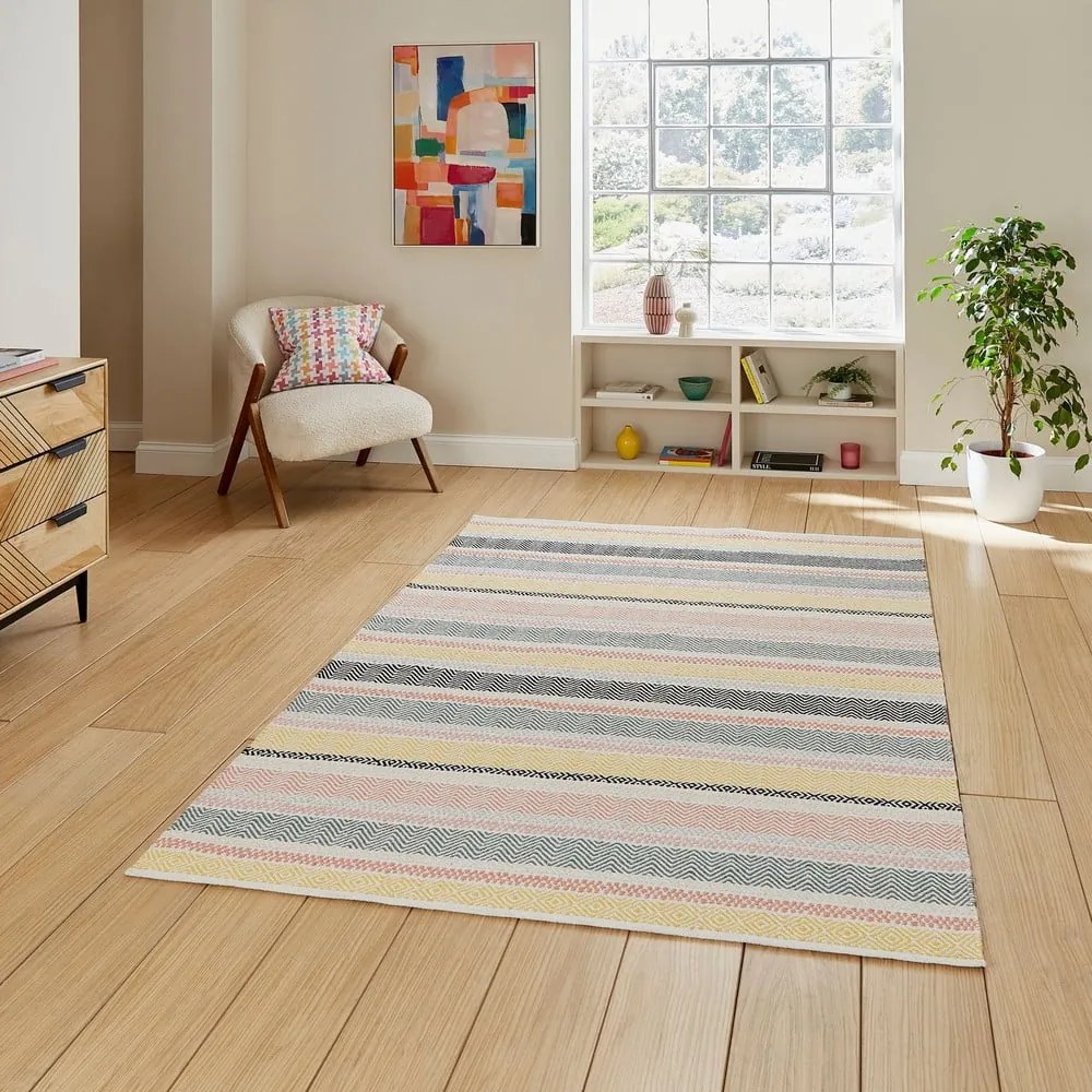 Covor țesut manual din bumbac 80x150 cm Cascade Pastel Multi – Think Rugs