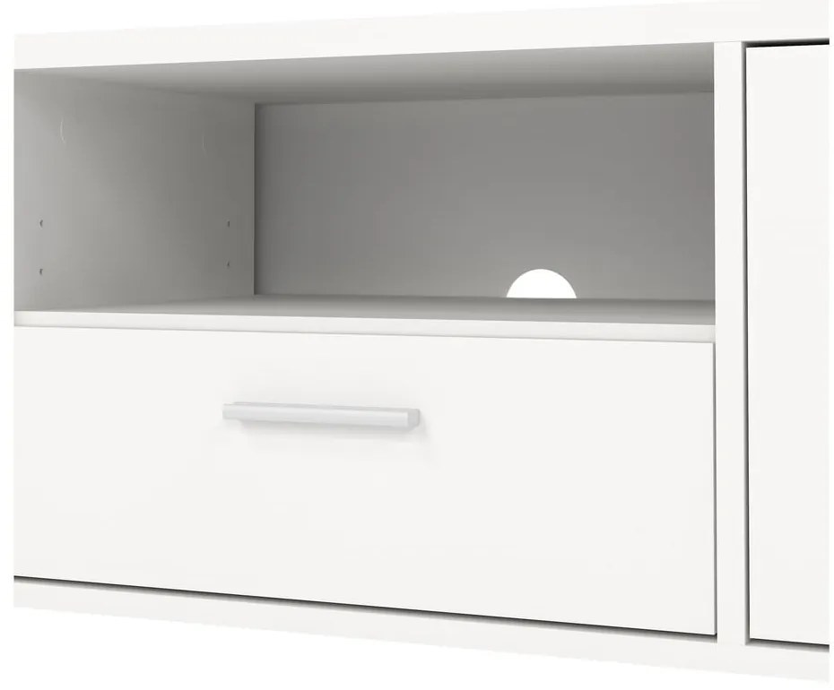 Comodă TV albă 147x38 cm Media – Tvilum