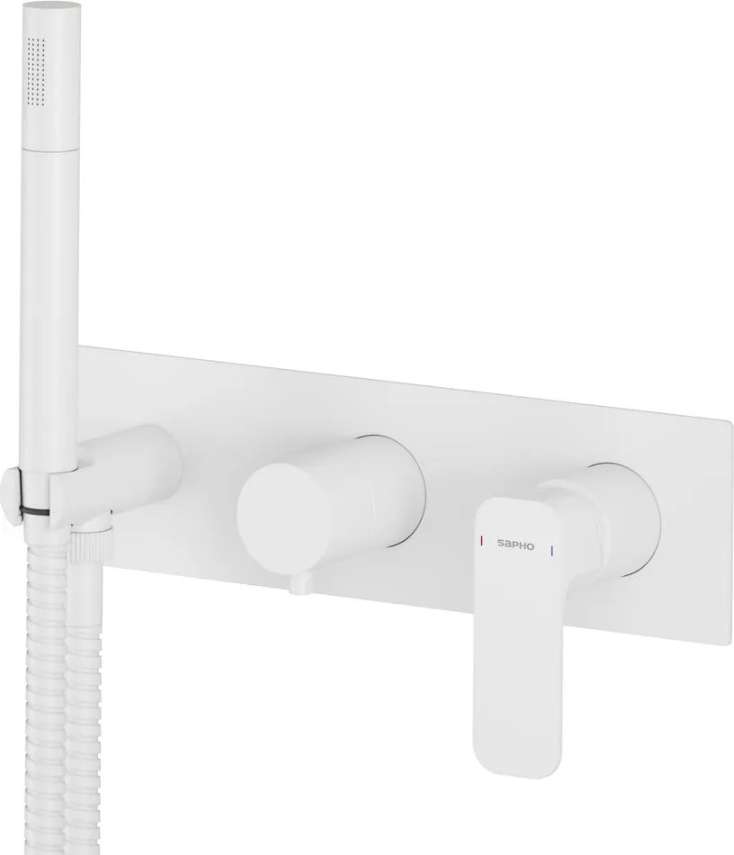 Baterie albă pentru duș încastrată (2 ieșiri) Spy – Sapho