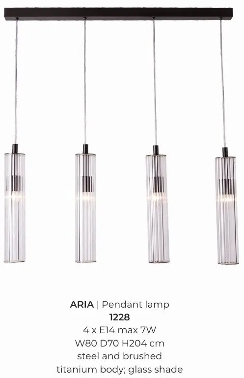 Lustra cu 4 pendule design modern ARIA titan periat