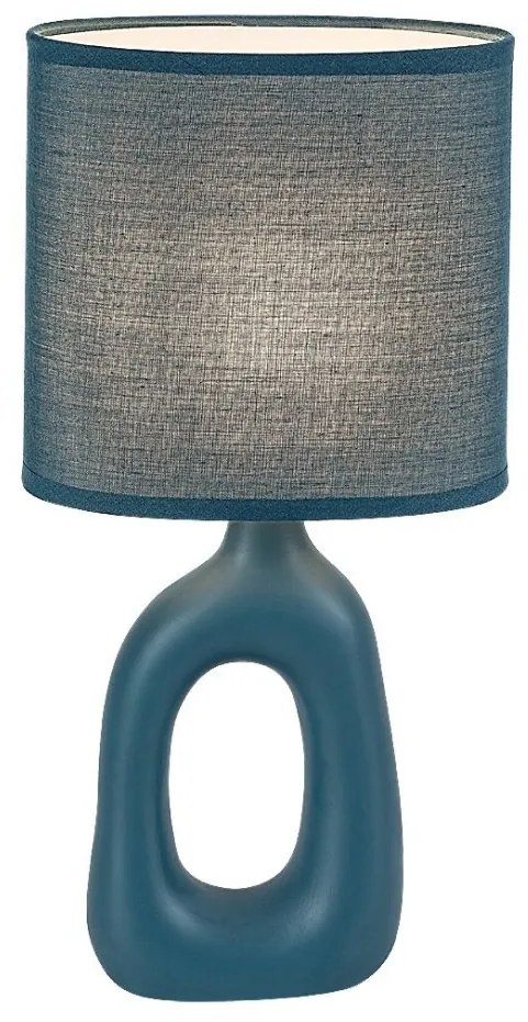 Lampa de masa ceramica si abajur albastru Sylira