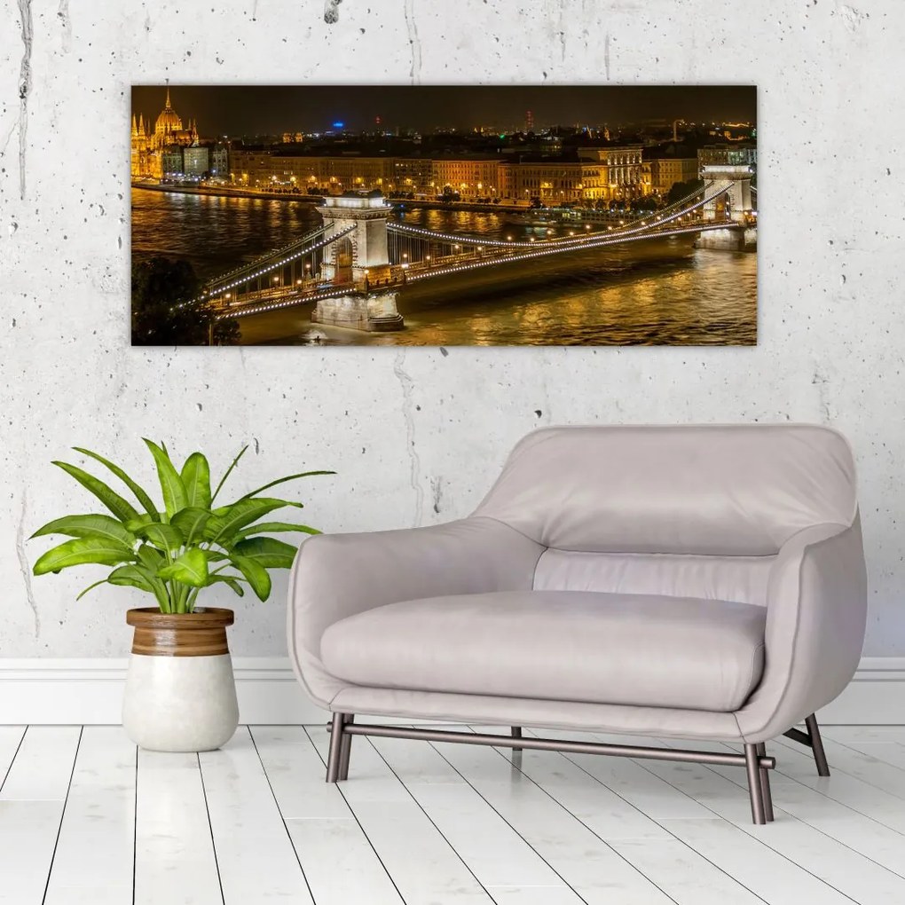 Tablou orașului nocturn (120x50 cm)