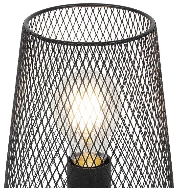 Lampă de masă de design neagră cu lemn - Bosk
