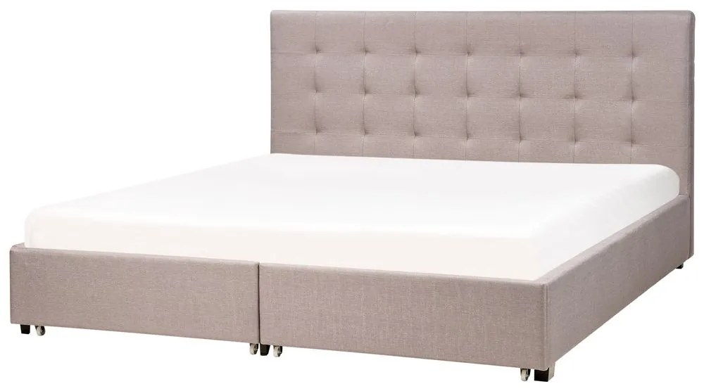 Pat matrimonial 180 cm ROLLA (cu spațiu de depozitare) (cu somieră) (gri deschis). 1007489