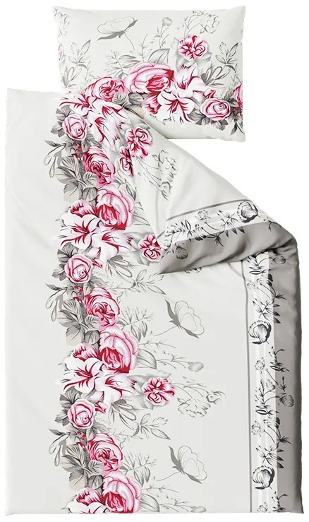 Lenjerie de pat din bumbac LILY ROSE gri Dimensiune lenjerie de pat: 70 x 90 cm | 140 x 200 cm