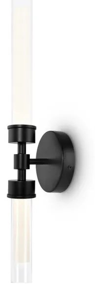 Aplica LED de perete design modern Stelo negru, transparent