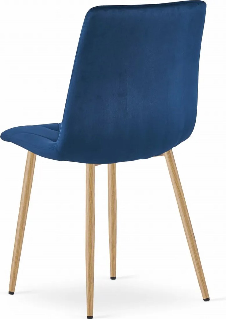 Scaun de dining din catifea albastra LIBRA