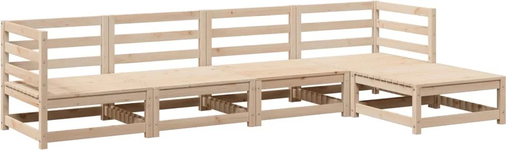 vidaXL Set canapea de grădină, 5 piese, lemn masiv de pin