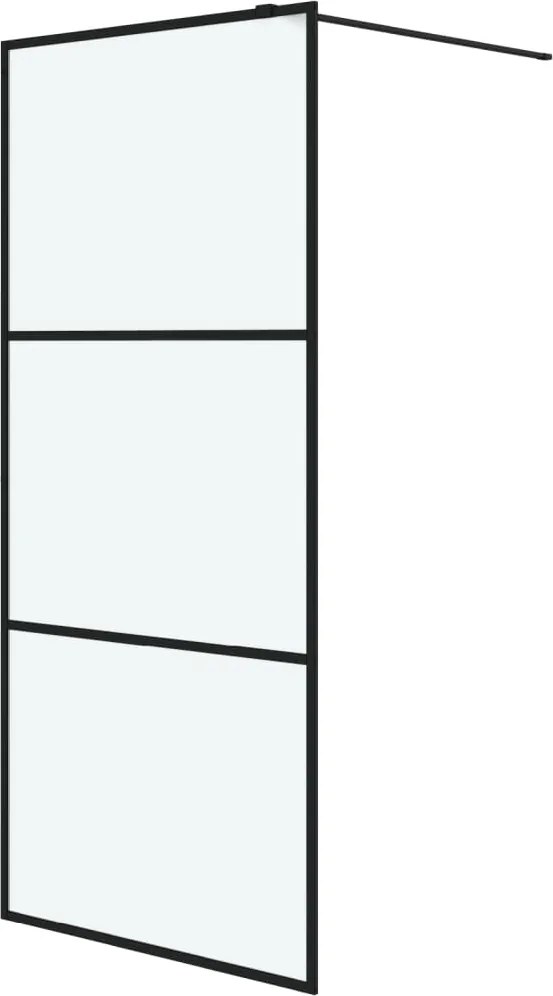 vidaXL Perete cabină duș walk-in negru 90x195 cm sticlă ESG mată