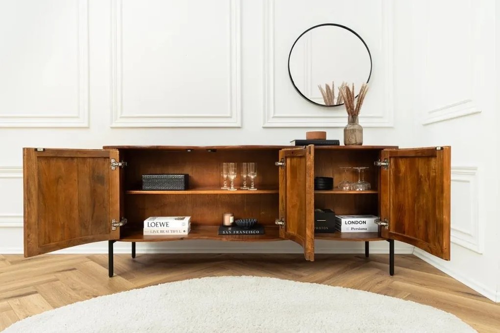 Comoda cu model 3D, Lemn Mango Maro GRANDEUR 180cm