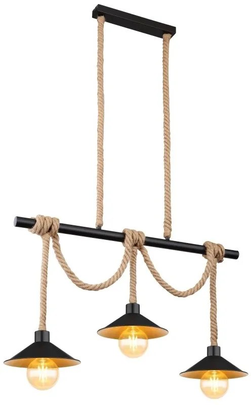 Lustra suspendata cu 3 pendule design industrial DIANA negru
