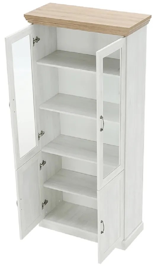 Vitrină, pin nordic/stejar sălbatic, ROYAL W4D