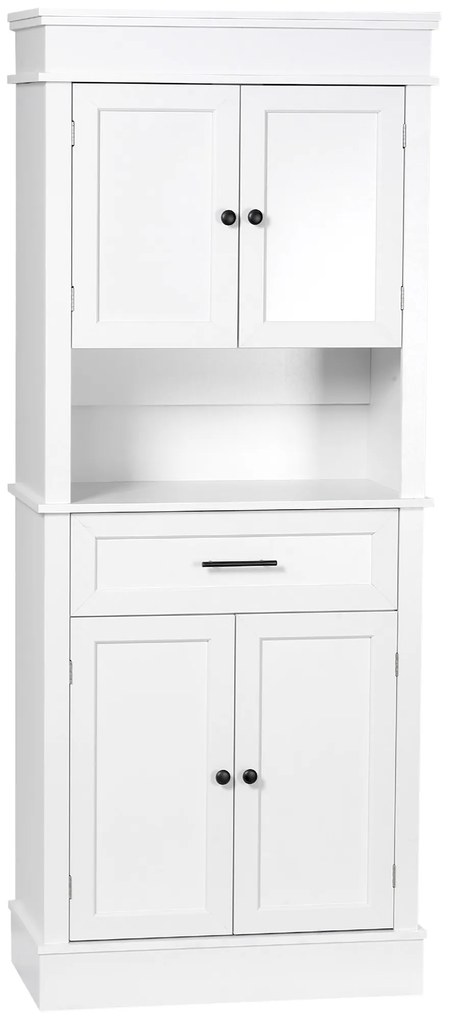 HOMCOM Bufet de cuisine armoire de cuisine multi-rangements 2 dulapuri 2 uși sertar nișă MDF panouri particule E1 alb | Aosom Romania