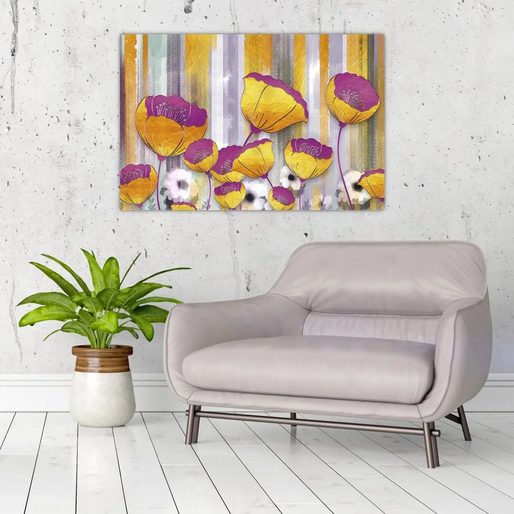 Tablou - Ilustrațir cu flori (90x60 cm)
