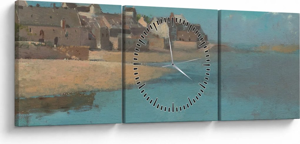 Tablou - Odilon Redon, Village by the Sea in Brittany, reproducere (cu ceas) (90x30 cm)