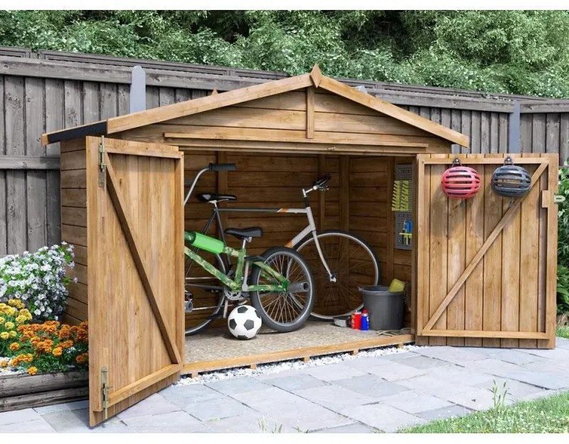 Magazie pentru biciclete, din lemn, Ariane®, 2.4x1.2m, Dunster House