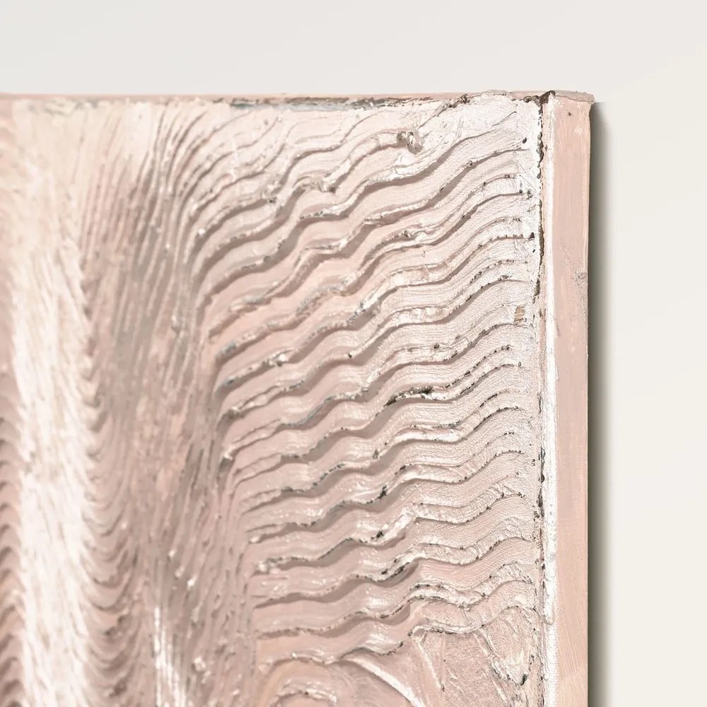 Tablou pictat manual 88x118 cm Metallic Rose – Malerifabrikken