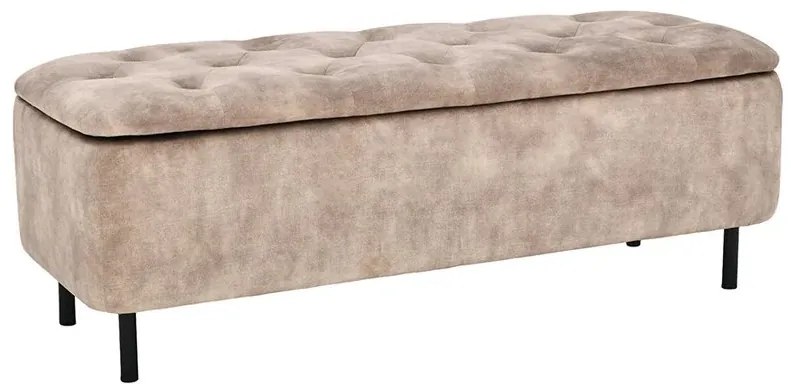 Bancheta cu spatiu de depozitare Catifea bej, EN VOGUE 120cm
