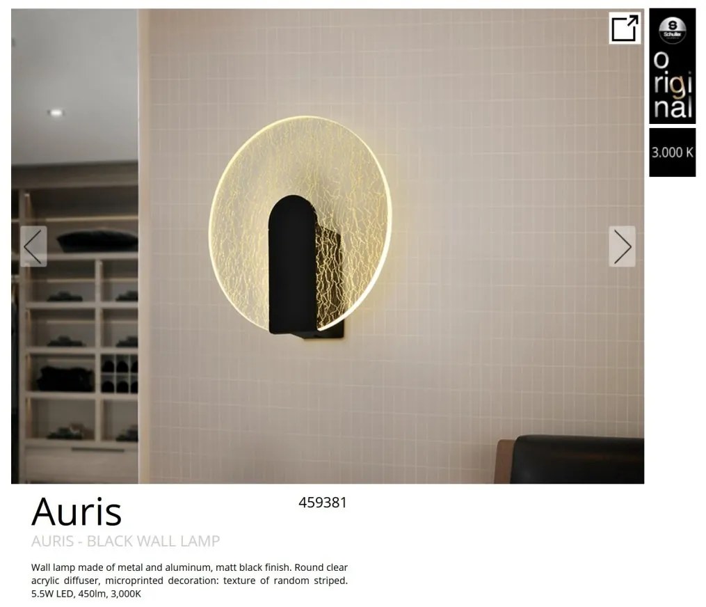 Aplica de perete LED design modern Auris