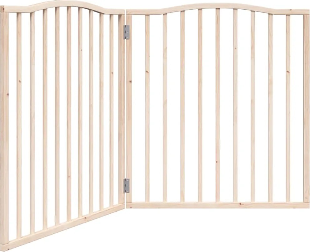 vidaXL Poartă pentru câini pliabilă, 2 panouri, 160 cm, lemn de plop