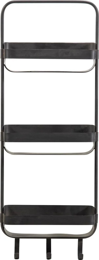 Polita metalica pentru baie RAKKA 81x31 cm, negru cu patina