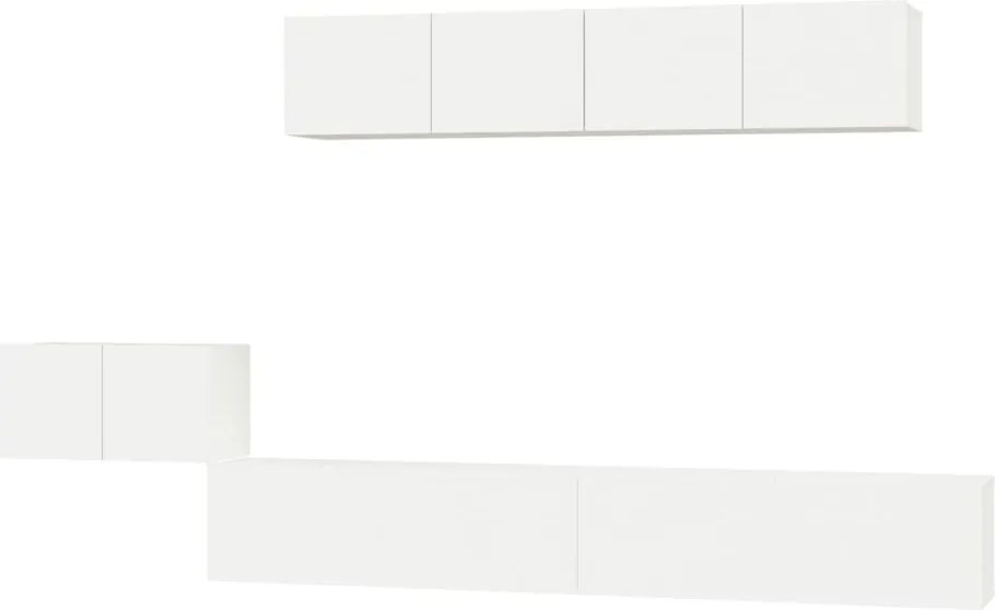 vidaXL Set dulap TV, 5 piese, alb, lemn prelucrat