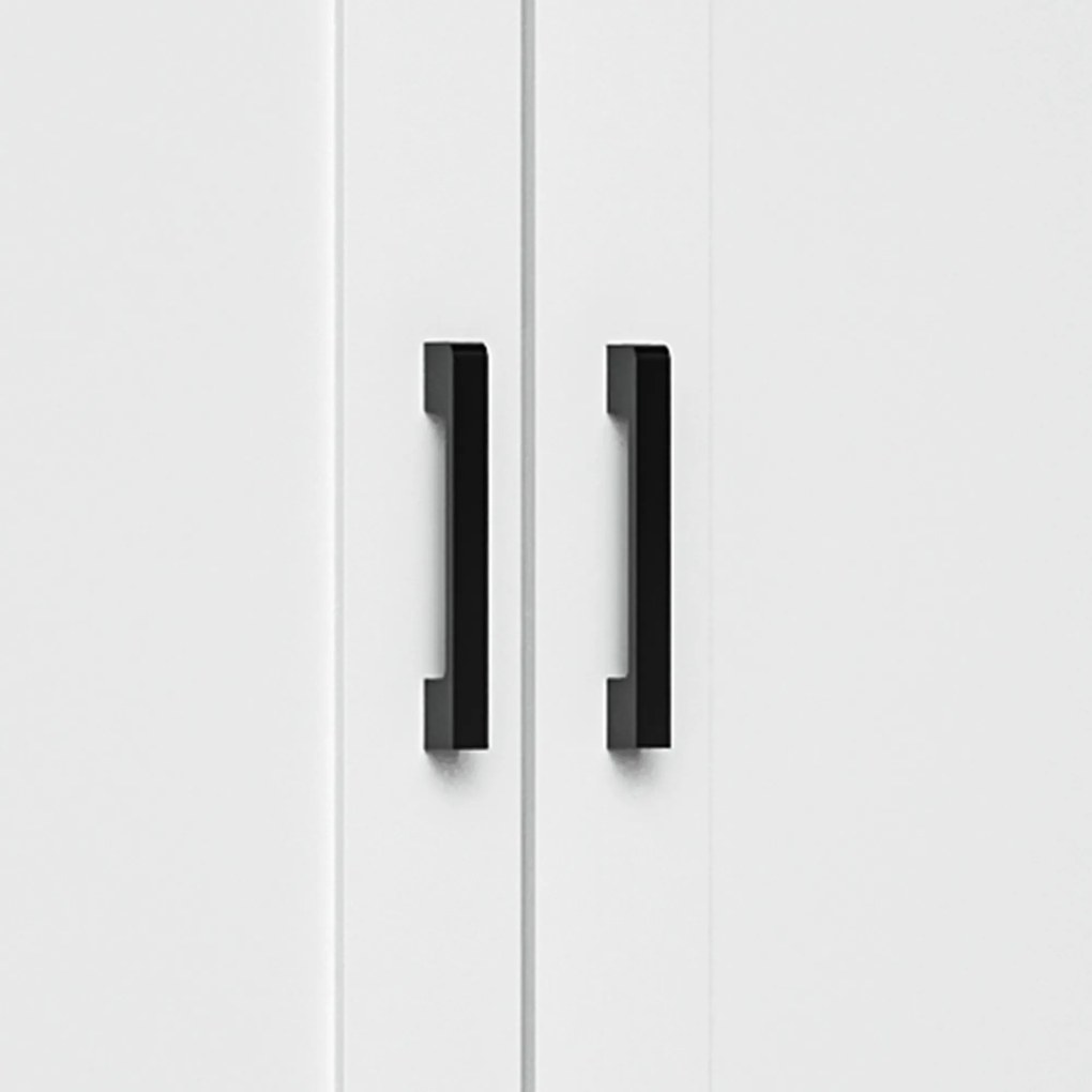 HOMCOM Mobilier Auxiliar Modern cu 2 Uși Raft Reglabil și Bază Înălțată pentru Living Bucătărie Sufragerie 60x30x90 cm Alb | Aosom Romania