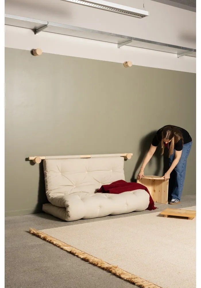 Canapea în culoare naturală extensibilă cu tapițerie din in 135 cm Hooked – Karup Design